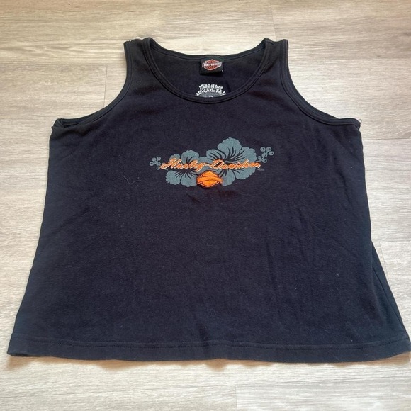 Harley Davidson Y2K Floral Hawaiian Tank Top Womens XL Biker 2000s - Picture 1 of 5